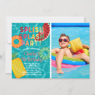 Splish Splash Party l Pool Birthday l Summer Fruch Einladung