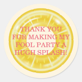 Splish Splash Pool Party Bash Birthday Runder Aufkleber