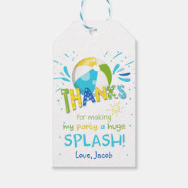 Splish Splash Pool Party Bash Danke Geschenkanhänger