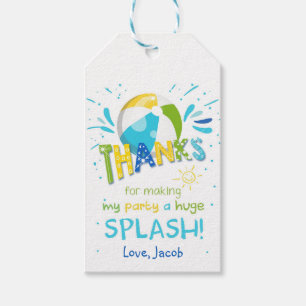 Splish Splash Pool Party Bash Danke Geschenkanhänger