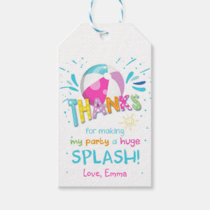 Splish Splash Pool Party Bash Danke Geschenkanhänger