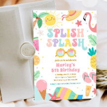 Splish Splash Pool Party Bash Girl Pink Geburtstag