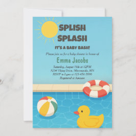 Splish Splash Pool Party Kinderdusche Einladung