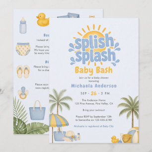 Splish Splash Pool/Strand Alles-in-Einem-Baby-Part Einladung