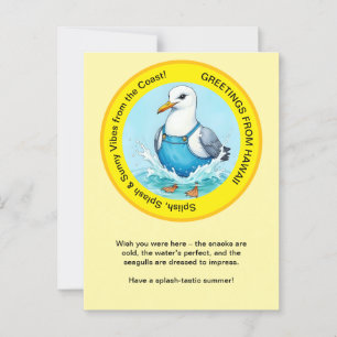 Splish Splash-tastischer Sommer Hawaii Vogel Gruß Postkarte
