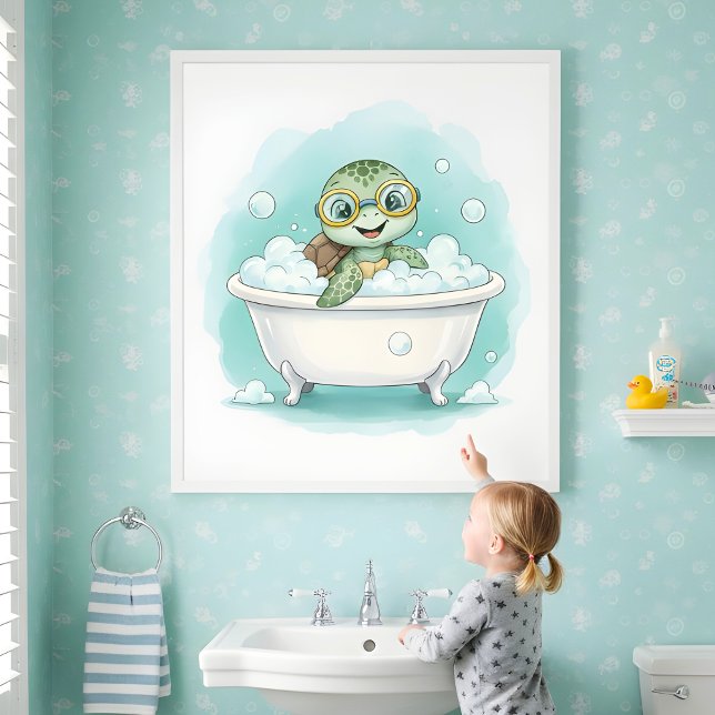 Splish Splash Turtle Time Kinder Badezimmer Wandku Poster (Von Creator hochgeladen)