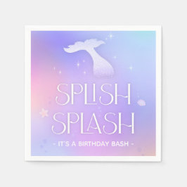 Splish Splash Whimsical Funkelnd Mermaid Geburtsta Serviette