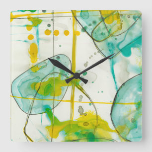 Splish Spritzen I Quadratische Wanduhr