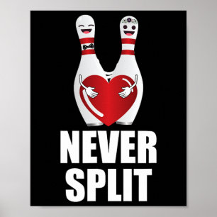 Split Bowling Buttone Valentinstag Paare Poster