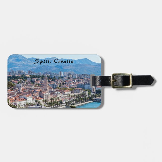 Split City Seafront aerial view, Dalmatien, Kroati Gepäckanhänger (Vorderseite horizontal)