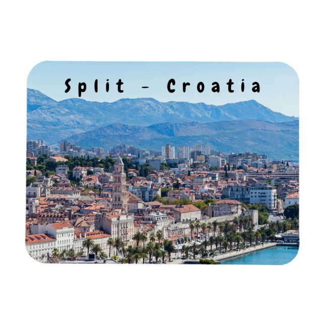 Split City Seafront aerial view, Dalmatien, Kroati Magnet (Horizontal)