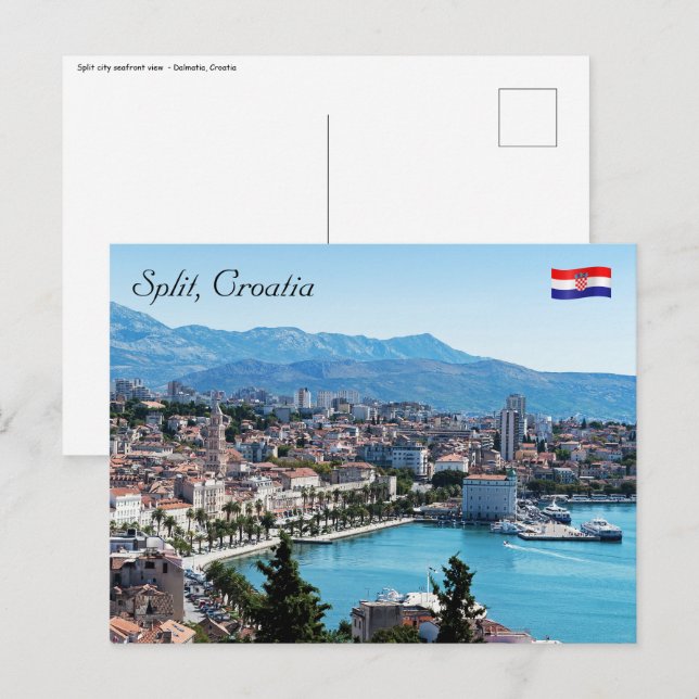 Split City Seafront aerial view, Dalmatien, Kroati Postkarte (Vorne/Hinten)