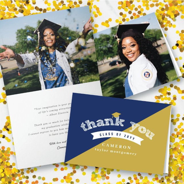 Split Colors Modern White Sketch Abschluss Foto Dankeskarte (Split Colors Modern White Sketch Graduation Photo Thank You Note Card @ zazzle.com/color_therapy)