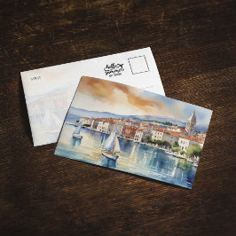 Split Croatia Aquarellfarbe Postkarte