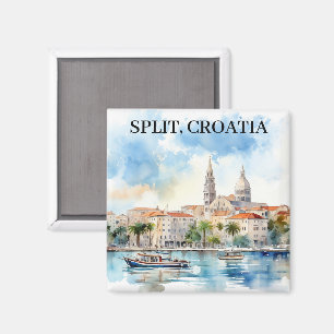 Split Croatia Dalmatien Wasserfarbe Magnet