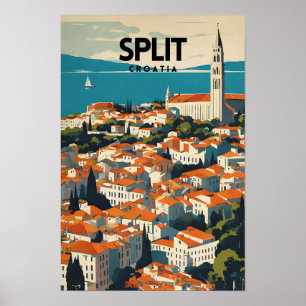 Split Croatia Nostalgische Reisen Kunst, Kultur un Poster