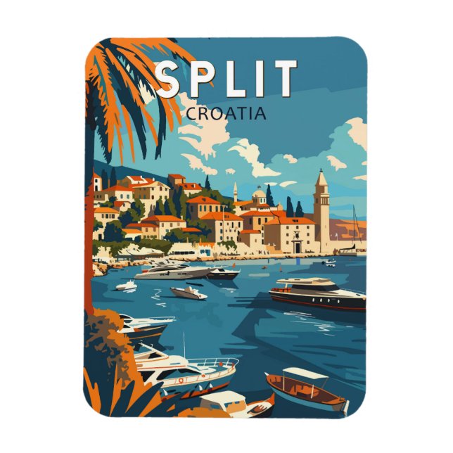 Split Croatia Reisen Vintag Magnet (Vertikal)