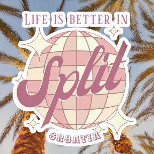 Split Croatia Retro Vintager Party Urlaub Aufkleber