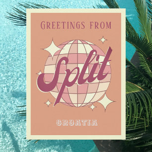 Split Croatia Retro Vintages Party Postkarte