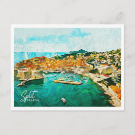 Split Croatia Schöne Öl Paint Landschaft Postkarte