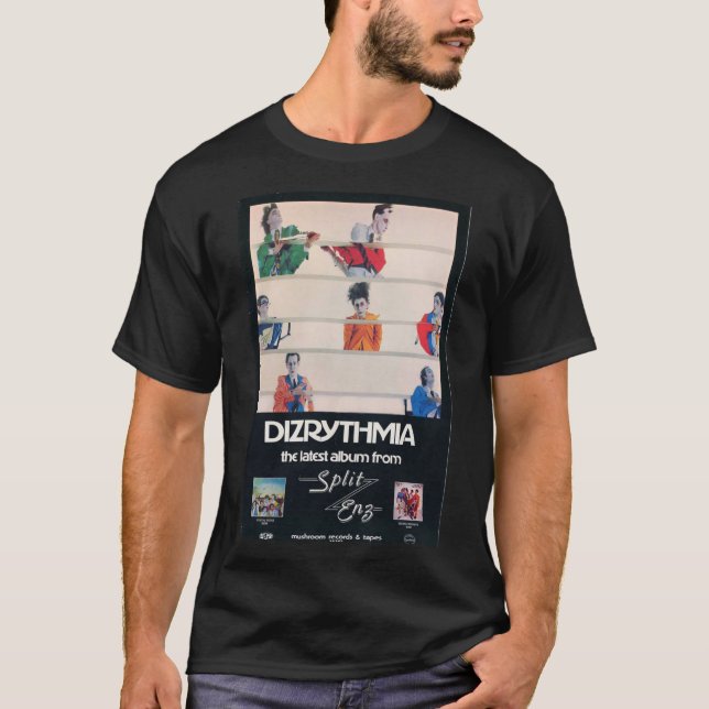 Split Enz Dizrythmia PosterSticker V-Neck T-Shirt (Devant)
