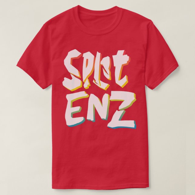Split Enz Retro 80er gestylt New Wave Design T-Shirt (Design vorne)