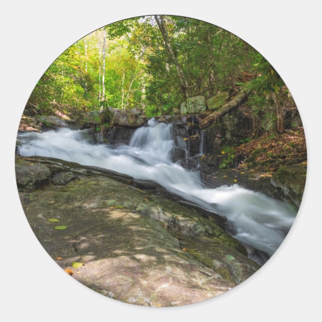 Split fällt auf Sand-Frühling-Run Runder Aufkleber (Vorderseite)