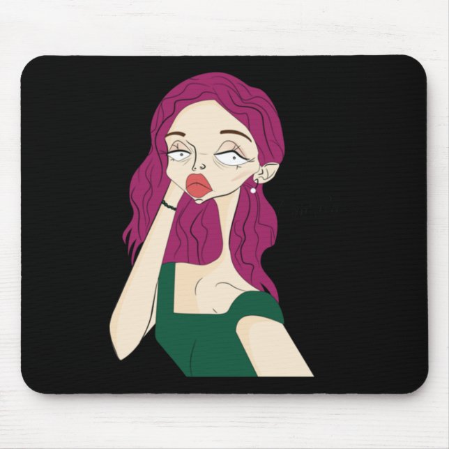 Split Girl Sticker Mousepad (Vorne)