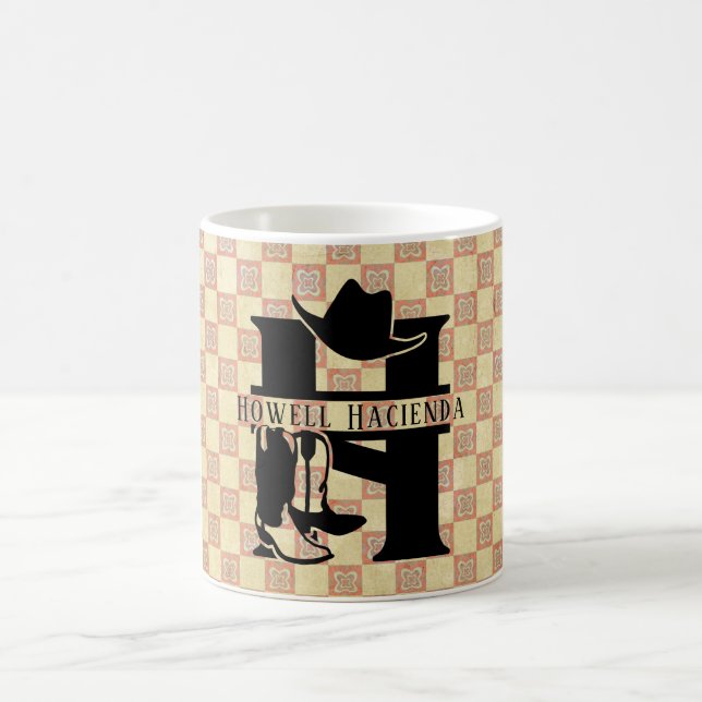 Split 'H' Cowboy Monogram Kaffeetasse (Mittel)