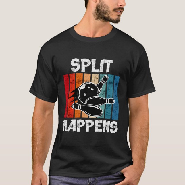 Split Happens Bowling Shirt Funny Bowling Ball Bow (Vorderseite)