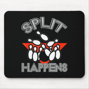 Split Happens Bowling Shirt Funny Spare Ball Team Mousepad