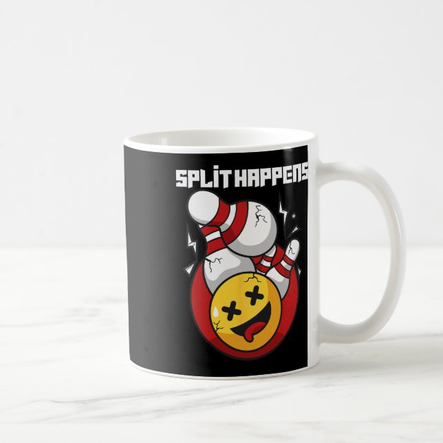Split Happens Funny Bowling Bowler Kaffeetasse (Rechts)