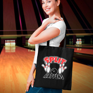 Split Happens Funny Bowling Fan Tote Tag Tasche