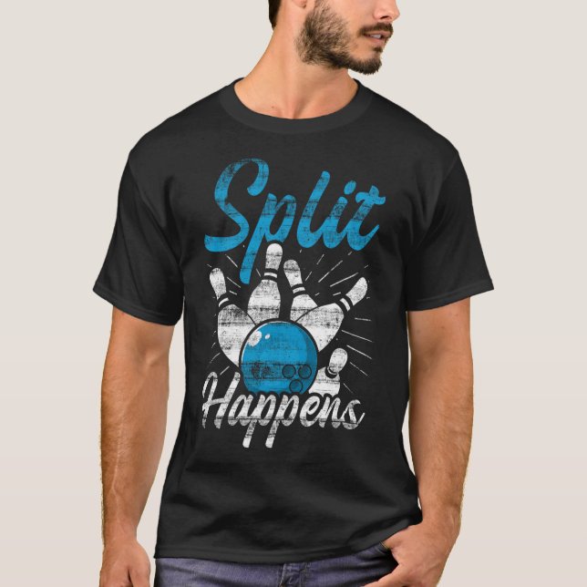 Split Happens Funny Bowling T-Shirt (Vorderseite)