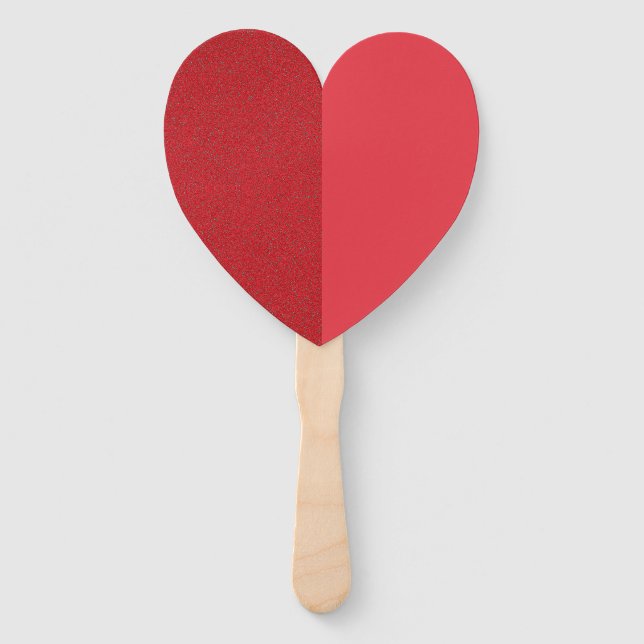 Split Heart Fan - Textured & Smooth Tomato Red Fächer (Vorderseite)