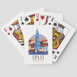 Split Kroatien Dalmatien Vintag Spielkarten