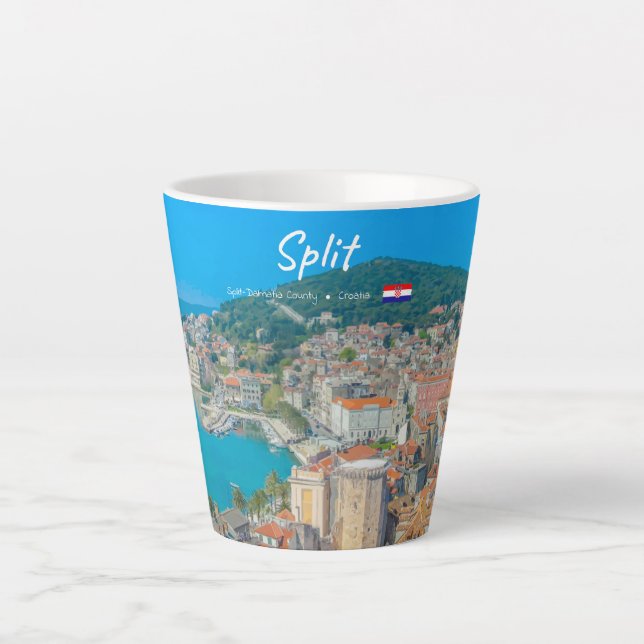 Split, Kroatien - Kleine Küstenstadt Milchtasse (Vorderseite)