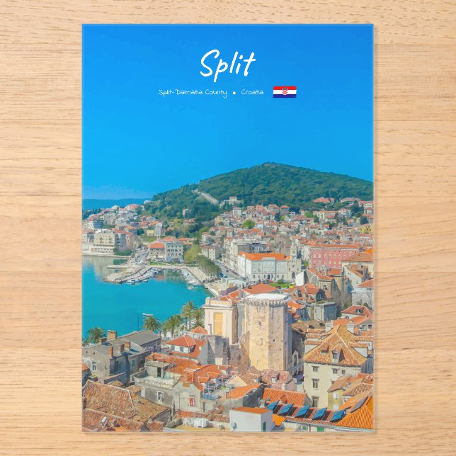 Split, Kroatien - Küstenstadt Acryleinladungen (Vorderseite)