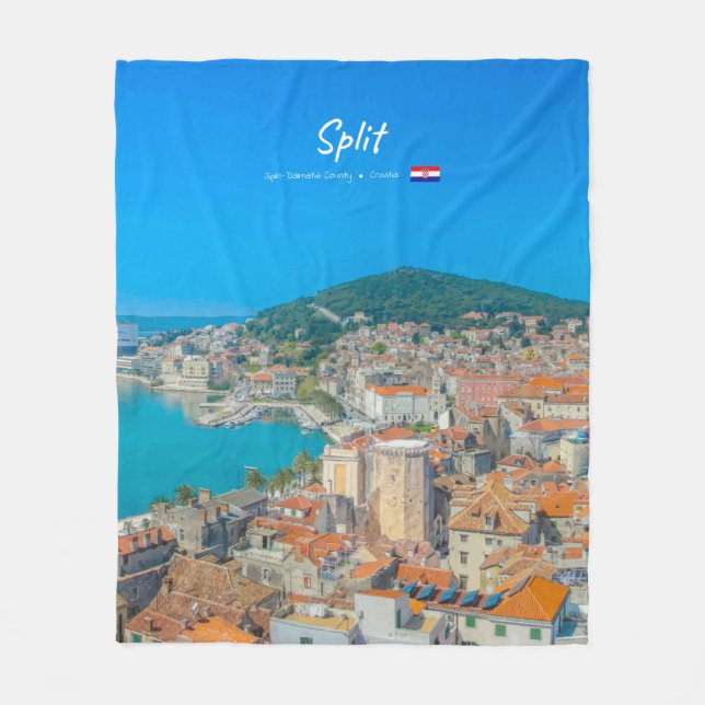 Split, Kroatien - Küstenstadt Fleecedecke (Vorderseite)