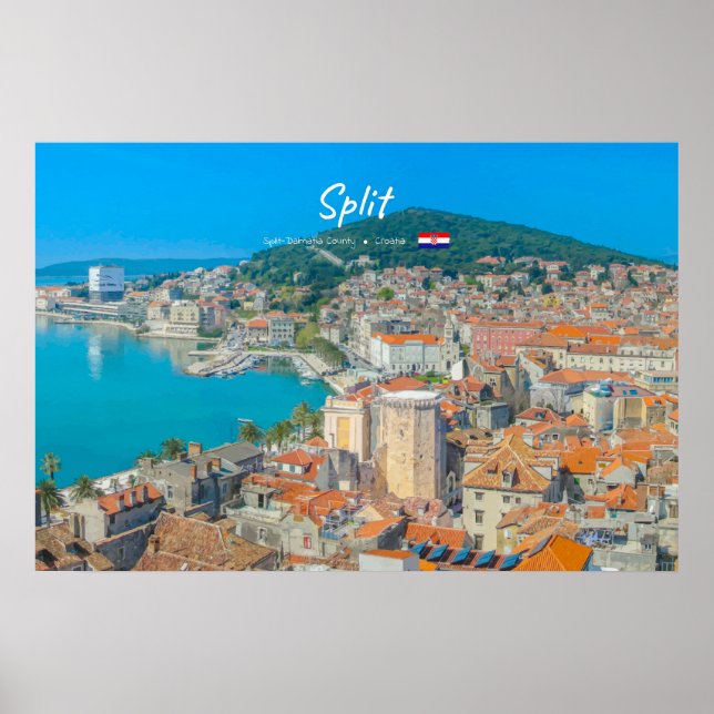 Split, Kroatien - Küstenstadt Poster (Vorne)