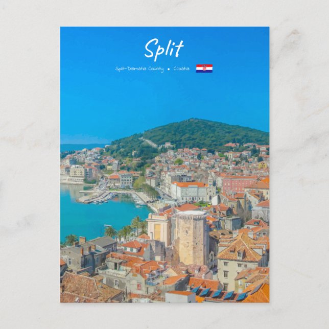 Split, Kroatien - Küstenstadt Postkarte (Vorderseite)