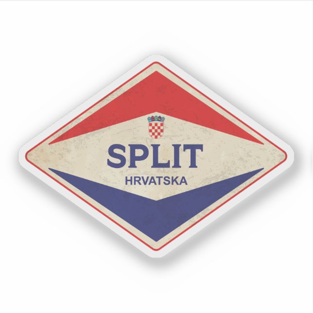 Split Kroatien Vintag Aufkleber (Vorderseite)
