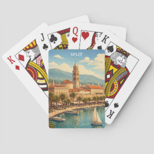 Split Kroatien Vintage Adriatische Küste Spielkarten