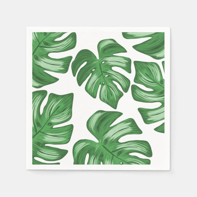 Split Leaf Philodendron Tropenpapier Napkins Serviette (Vorderseite)
