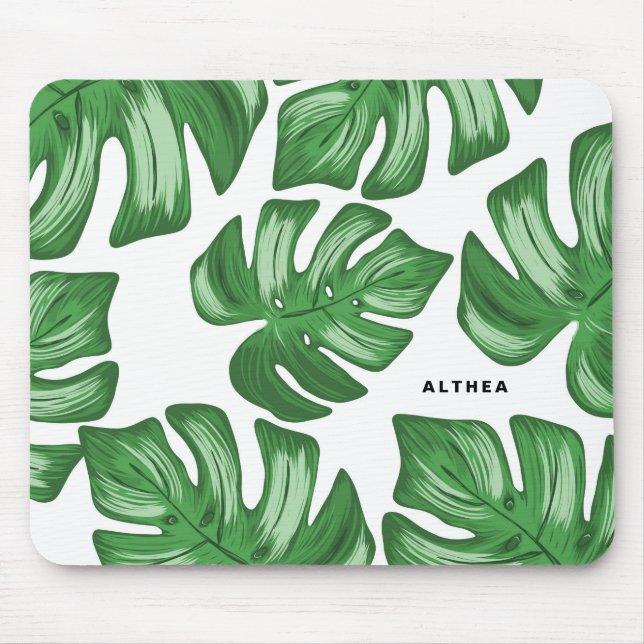 Split Leaf Philodendron Tropical Custom Mousepad (Vorne)