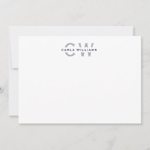 Split Monogram elegante formale Note von NAVY Mitteilungskarte