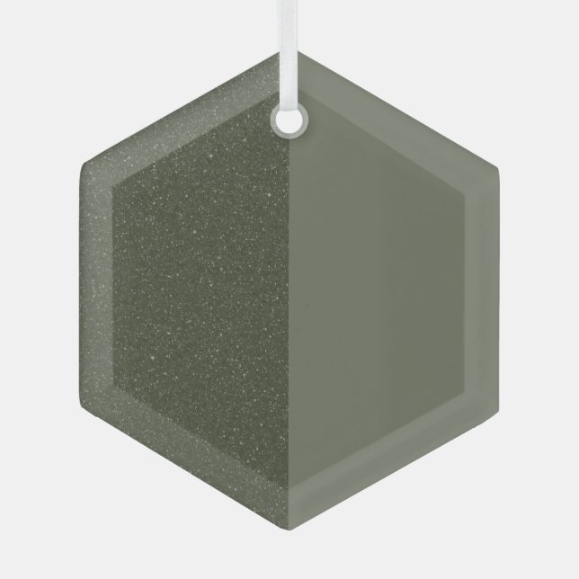 Split Moss Green Hexagon Ornament - individuell ei Aus Glas (Vorderseite)