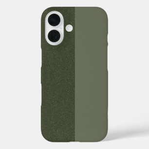 Split Moss Green iPhone 16 Fall - Matte & Glitzer Hülle