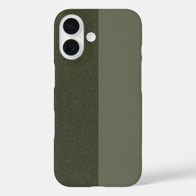 Split Moss Green iPhone 16 Fall - Matte & Glitzer Hülle (Rückseite)