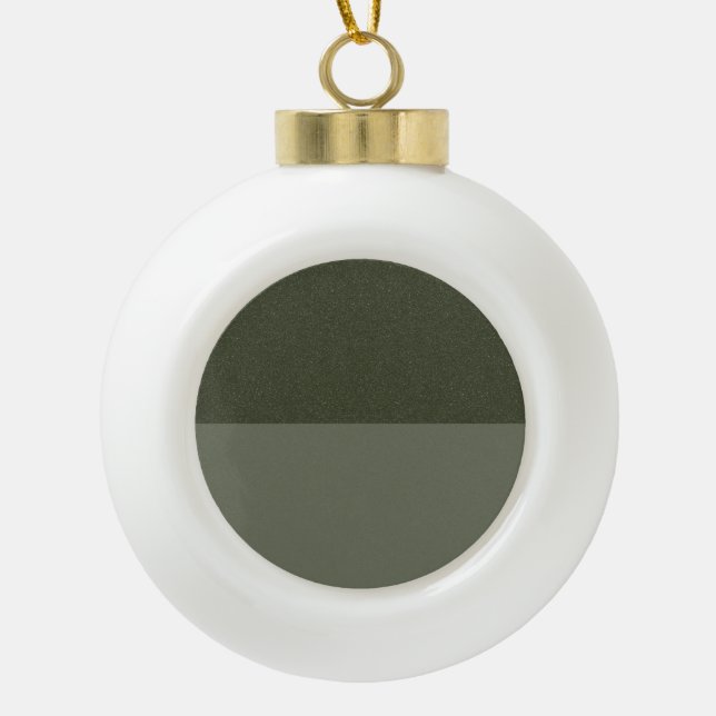 Split Moss Green Textured Ornament - Anpassbar (Vorderseite)